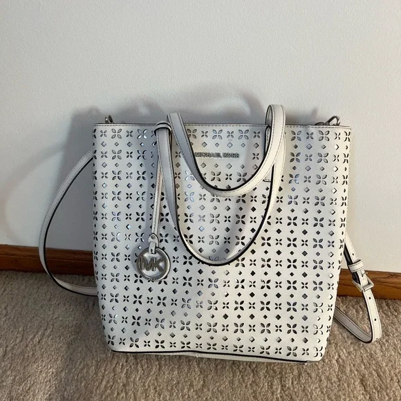Michael Kors Perforated White Tote - Picture 2 of 11